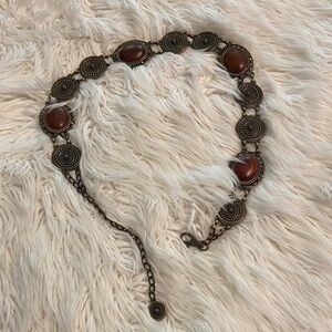 Vintage Style Medallion Belt with Brown Accents length 40” excellent condition